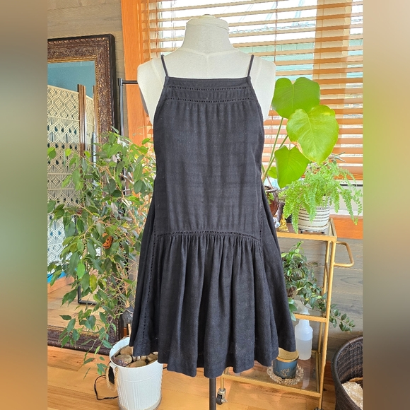 Free People Lined Mini Bib Dress - Picture 1 of 3